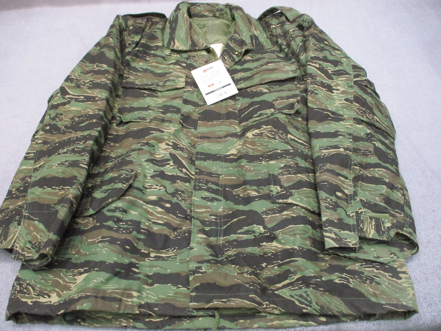 New Fox Outdoor M65 Field Jacket w/ Liner Tiger Stripe Camo Size XL