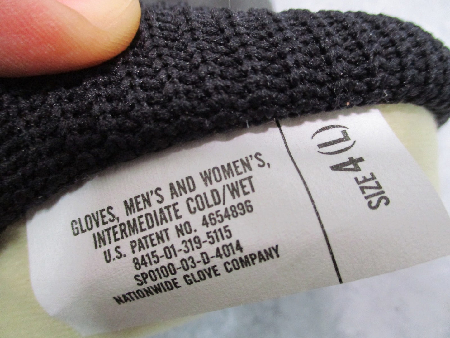 Nationwide Glove Co. Men's Women's Intermediate Cold/Wet Gloves Size L