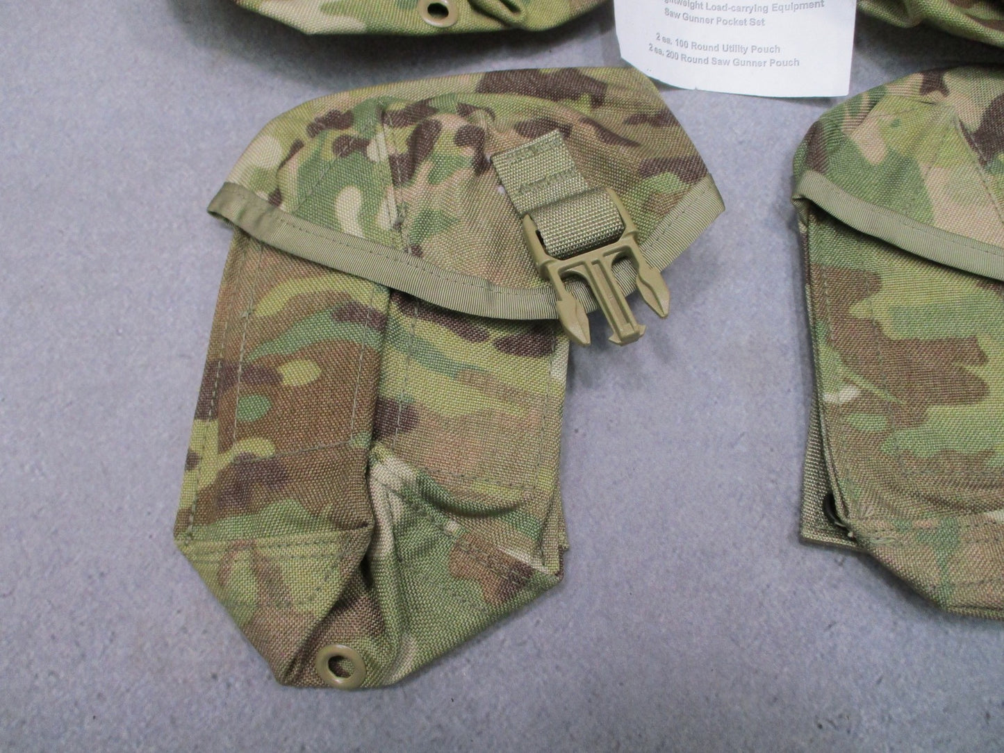 MOLLE II Saw Gunner Pocket Set 4pc MultiCam 100/200 Round Utility Pouches