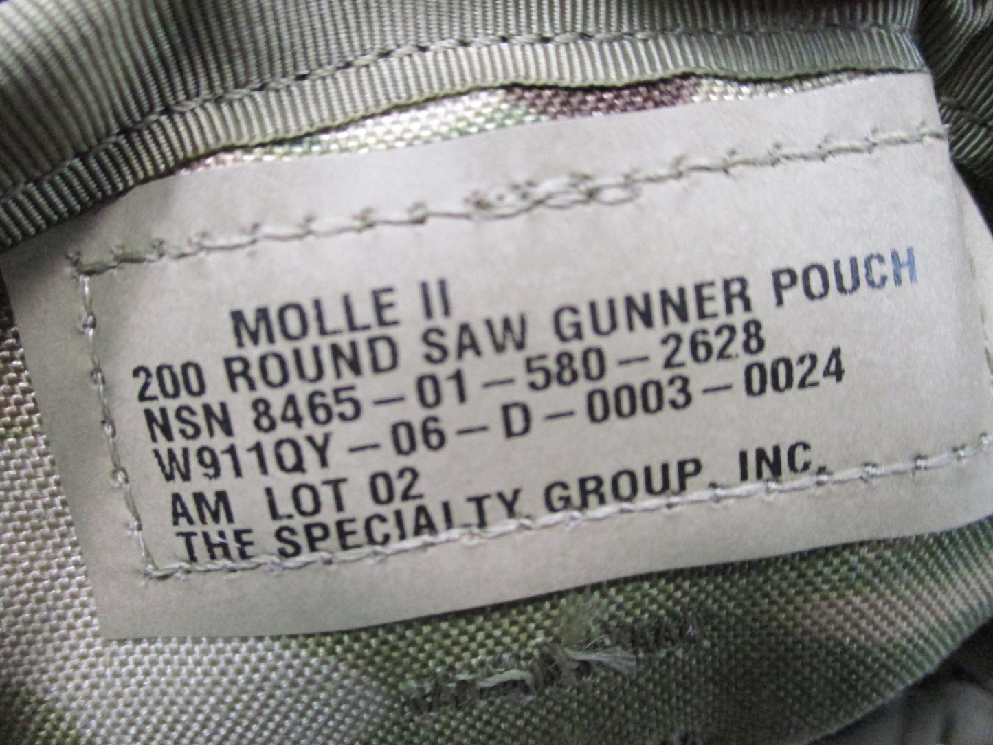 MOLLE II Saw Gunner Pocket Set 4pc MultiCam 100/200 Round Utility Pouches