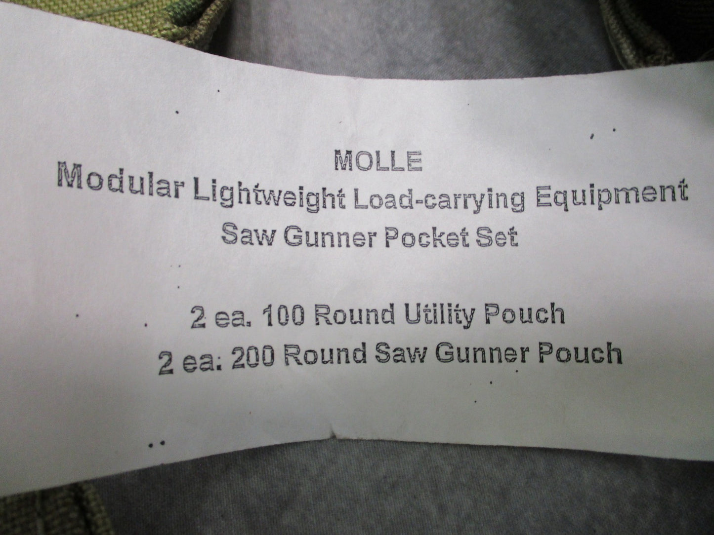 MOLLE II Saw Gunner Pocket Set 4pc MultiCam 100/200 Round Utility Pouches