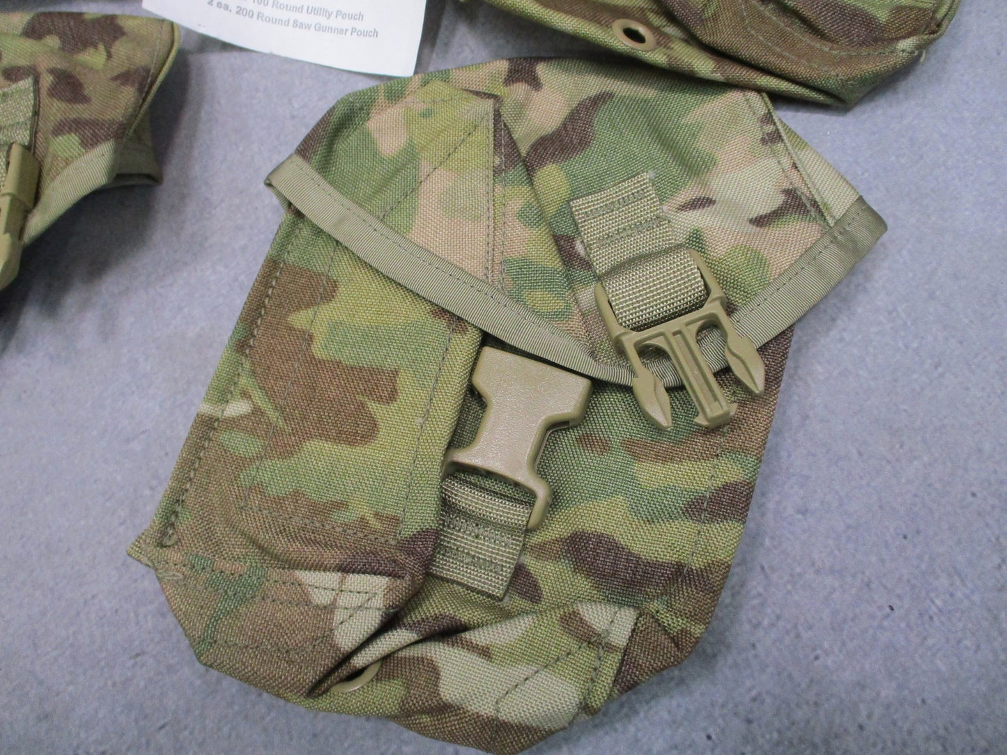 MOLLE II Saw Gunner Pocket Set 4pc MultiCam 100/200 Round Utility Pouches