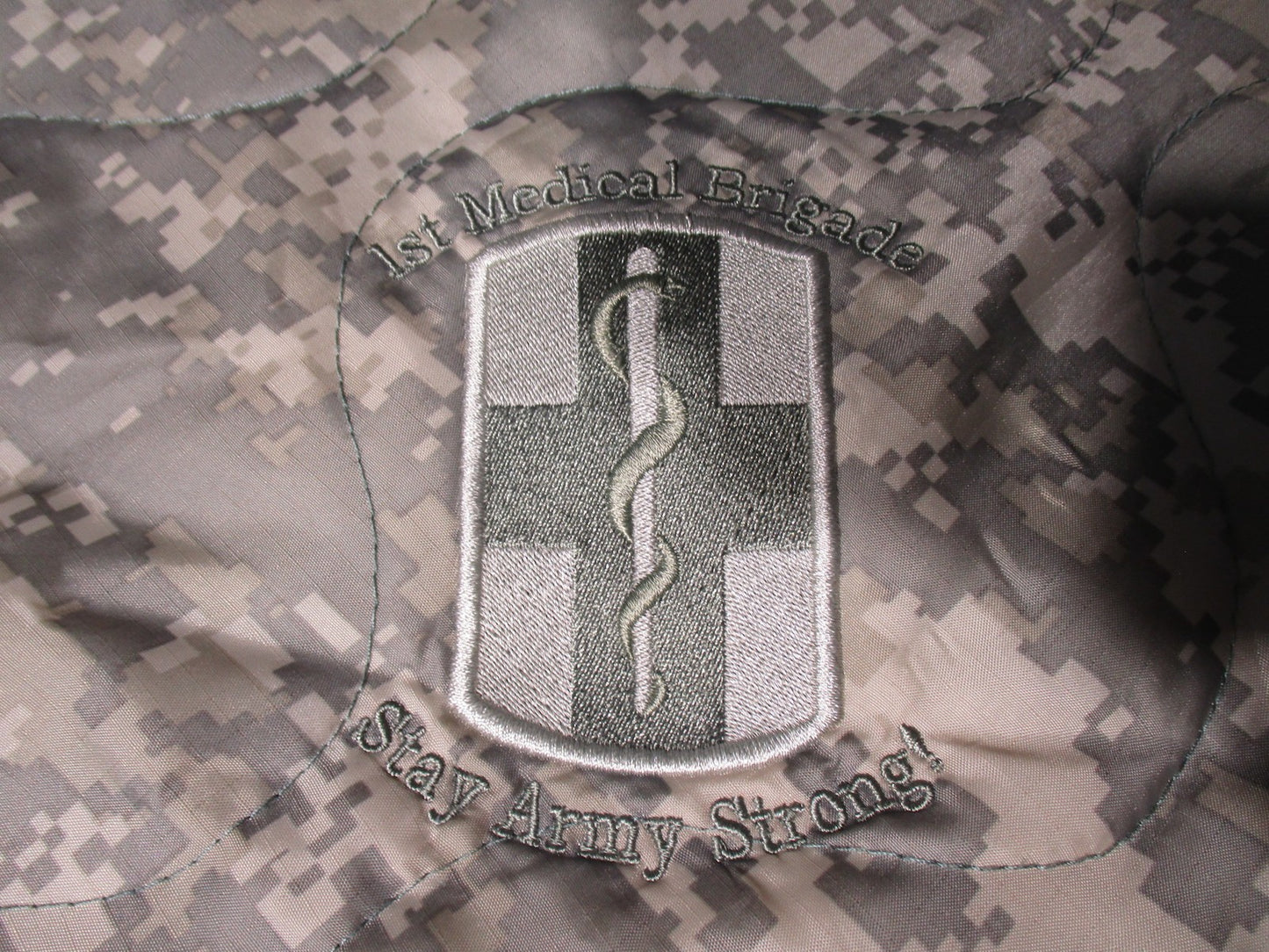 Army Digital Camo Sleeping Bag Liner 1st Medical Brigade 150cm x 210cm Polyester