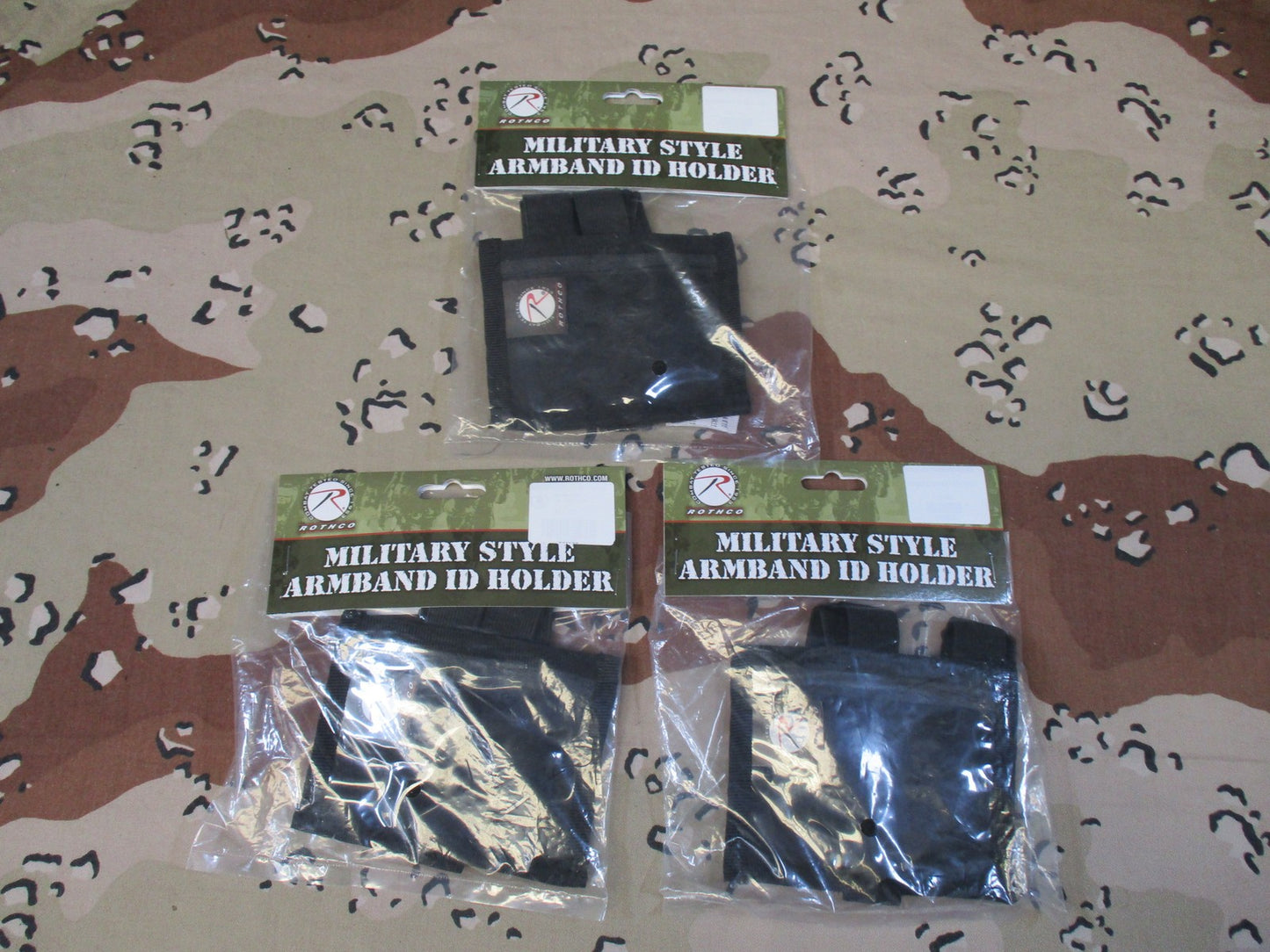 3x Rothco Military Style Armband ID Holder Black Adjustable Elastic New