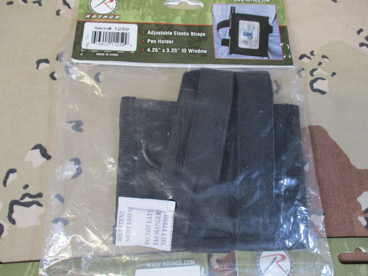 3x Rothco Military Style Armband ID Holder Black Adjustable Elastic New