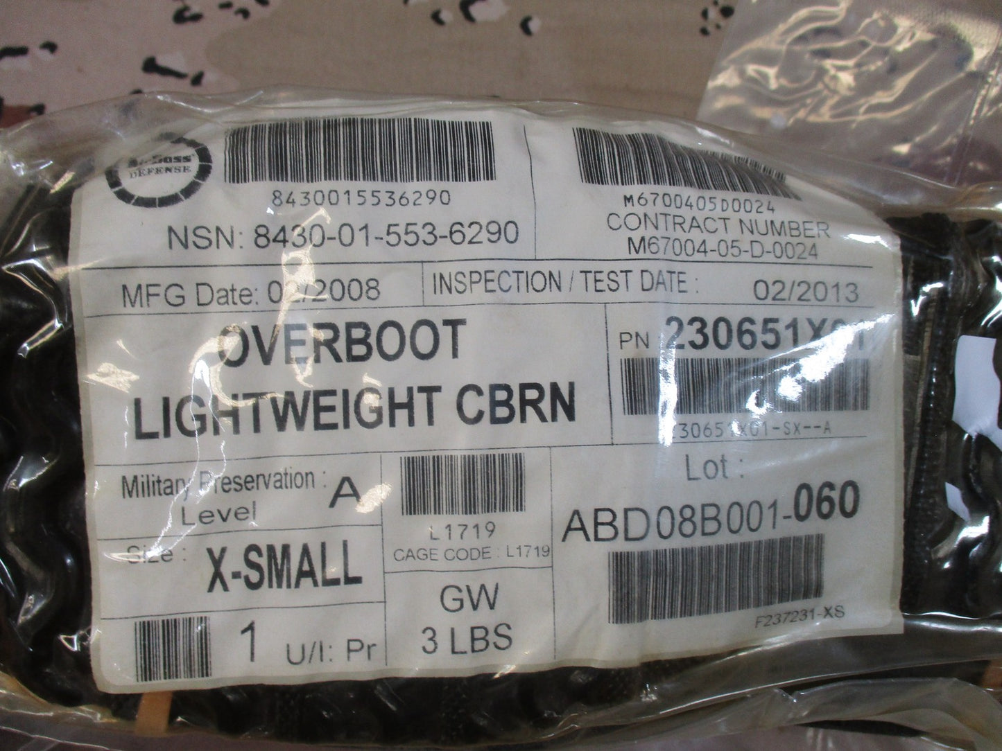 US Military LaCrosse Lightweight CBRN Overboots Size X-Small NSN 8430-01-553