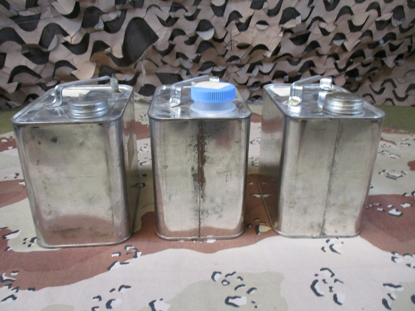 Vintage German Czech Fuel Canister Set 3pc Gas Oil Benzin Industrial container