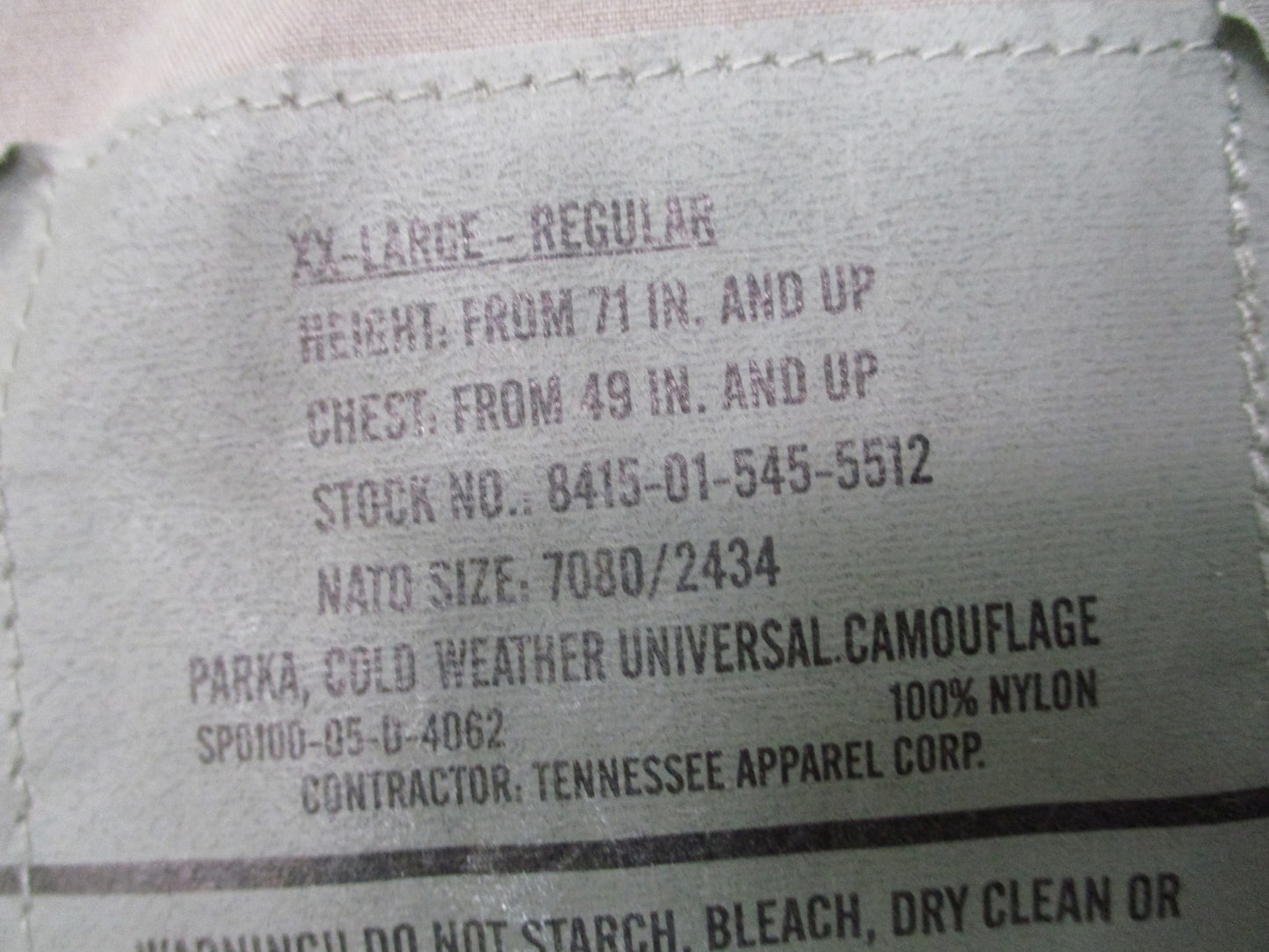 US Military ECWCS Gen II Gore-Tex Parka UCP Digital Camo Size XXL-Regular
