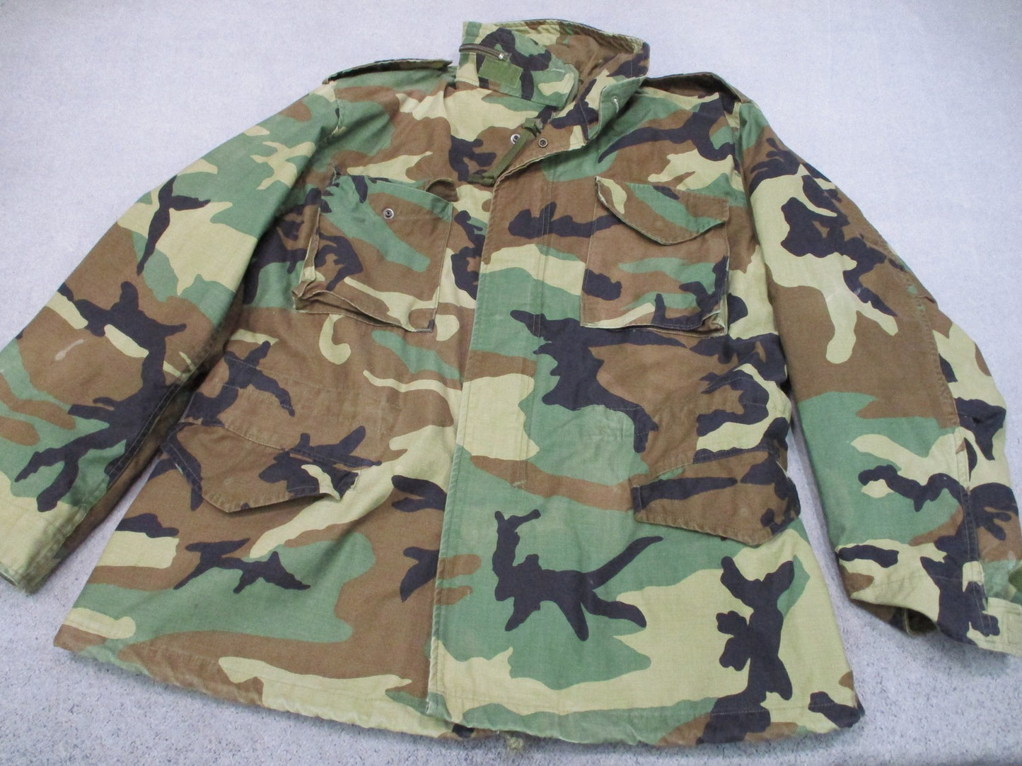 Vintage Propper US Military M-65 Field Coat Woodland Camo Large Regular