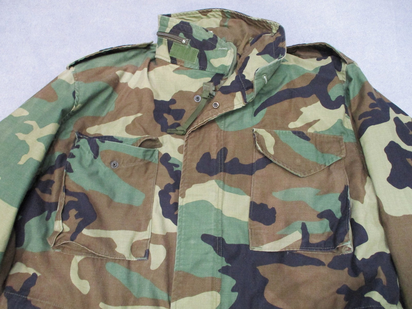 Vintage Propper US Military M-65 Field Coat Woodland Camo Large Regular