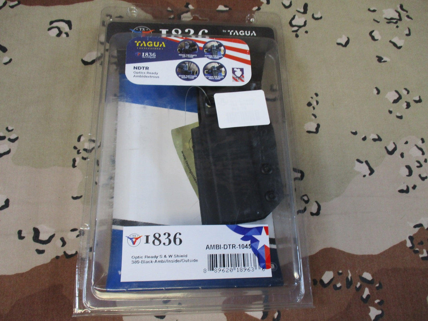 New 1836 by Tagua Kydex Holster Optic Ready S&W Shield 380 Ambi IWB OWB