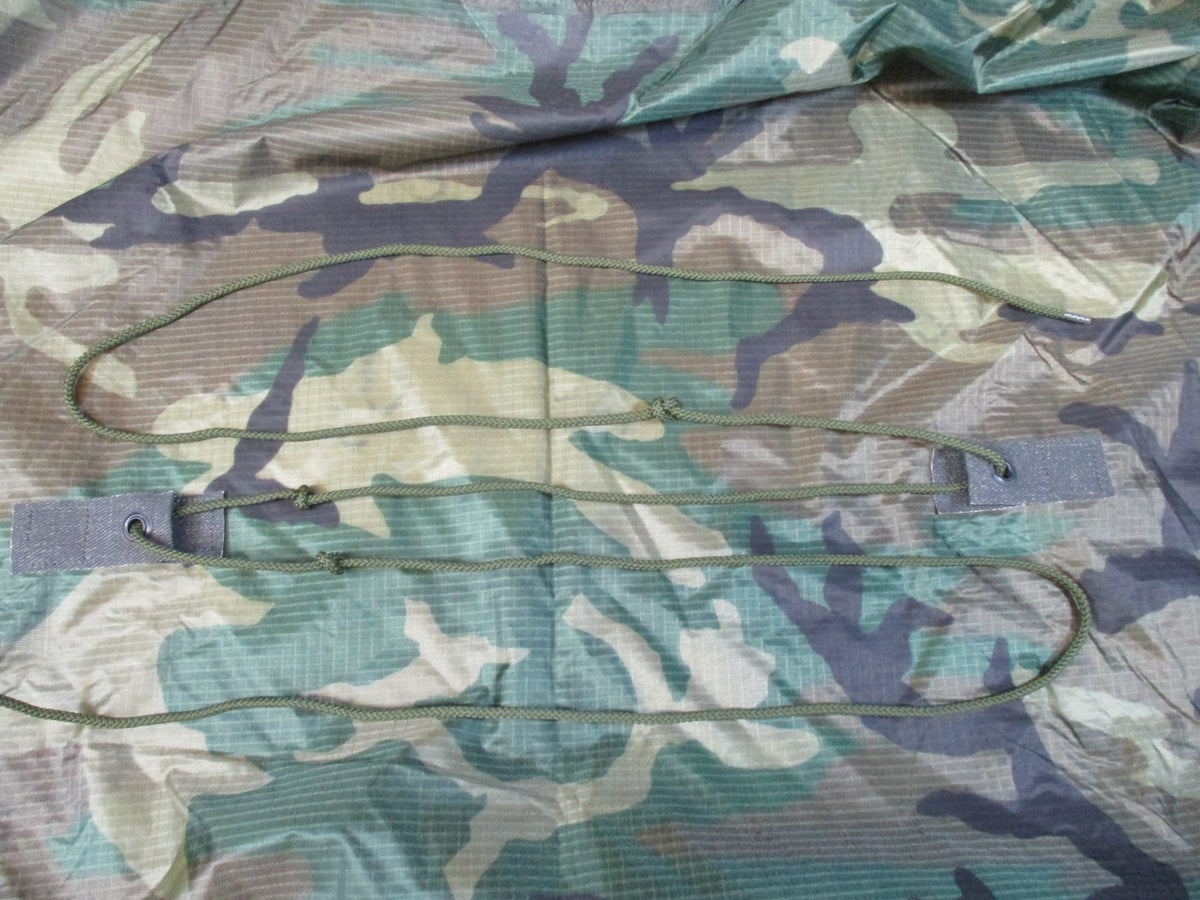 US Military Woodland Camo Wet Weather Poncho Rain Gear Ground Sheet USGI Surplus