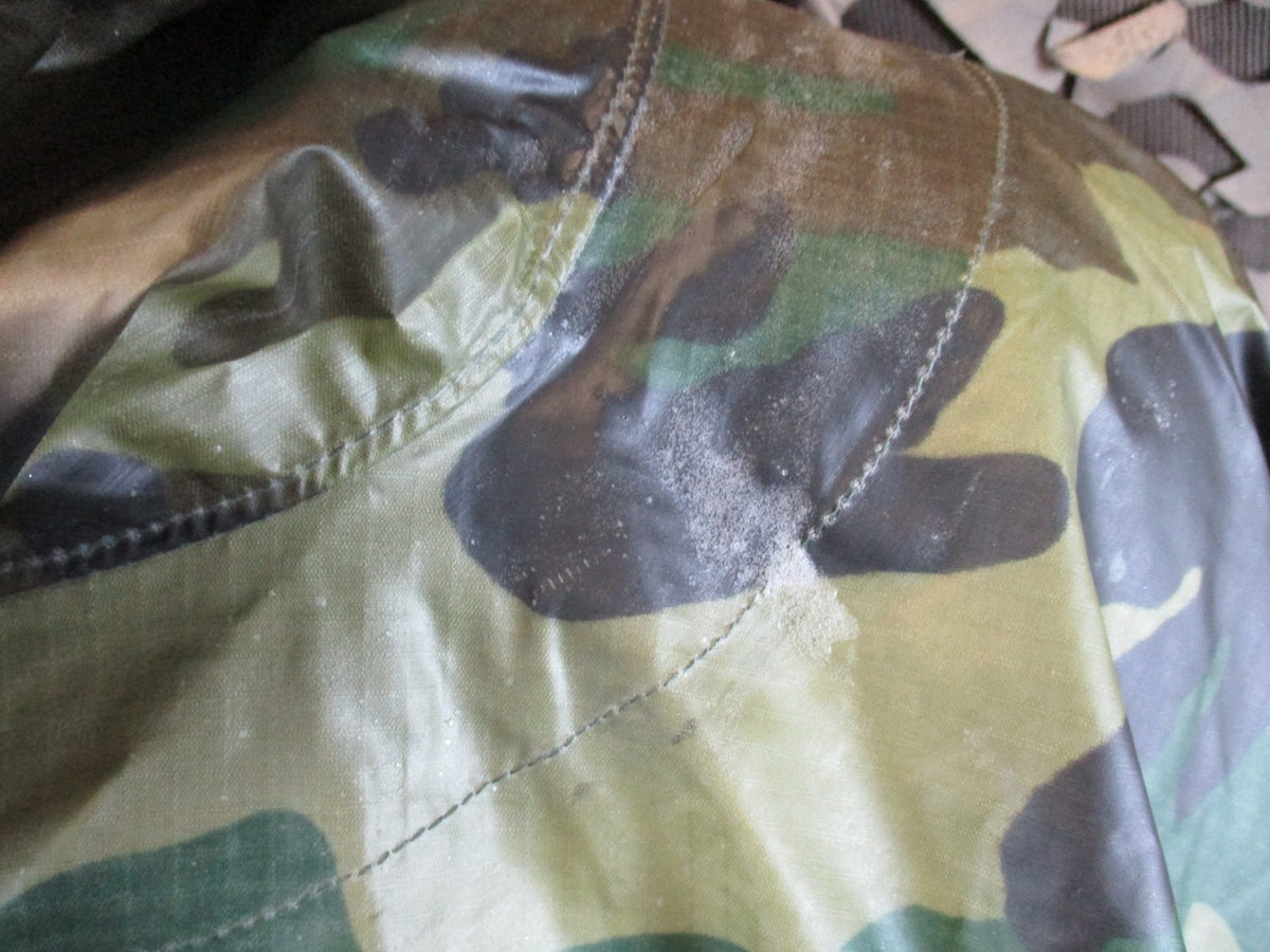 US Military Woodland Camo Wet Weather Poncho Rain Gear Ground Sheet USGI Surplus