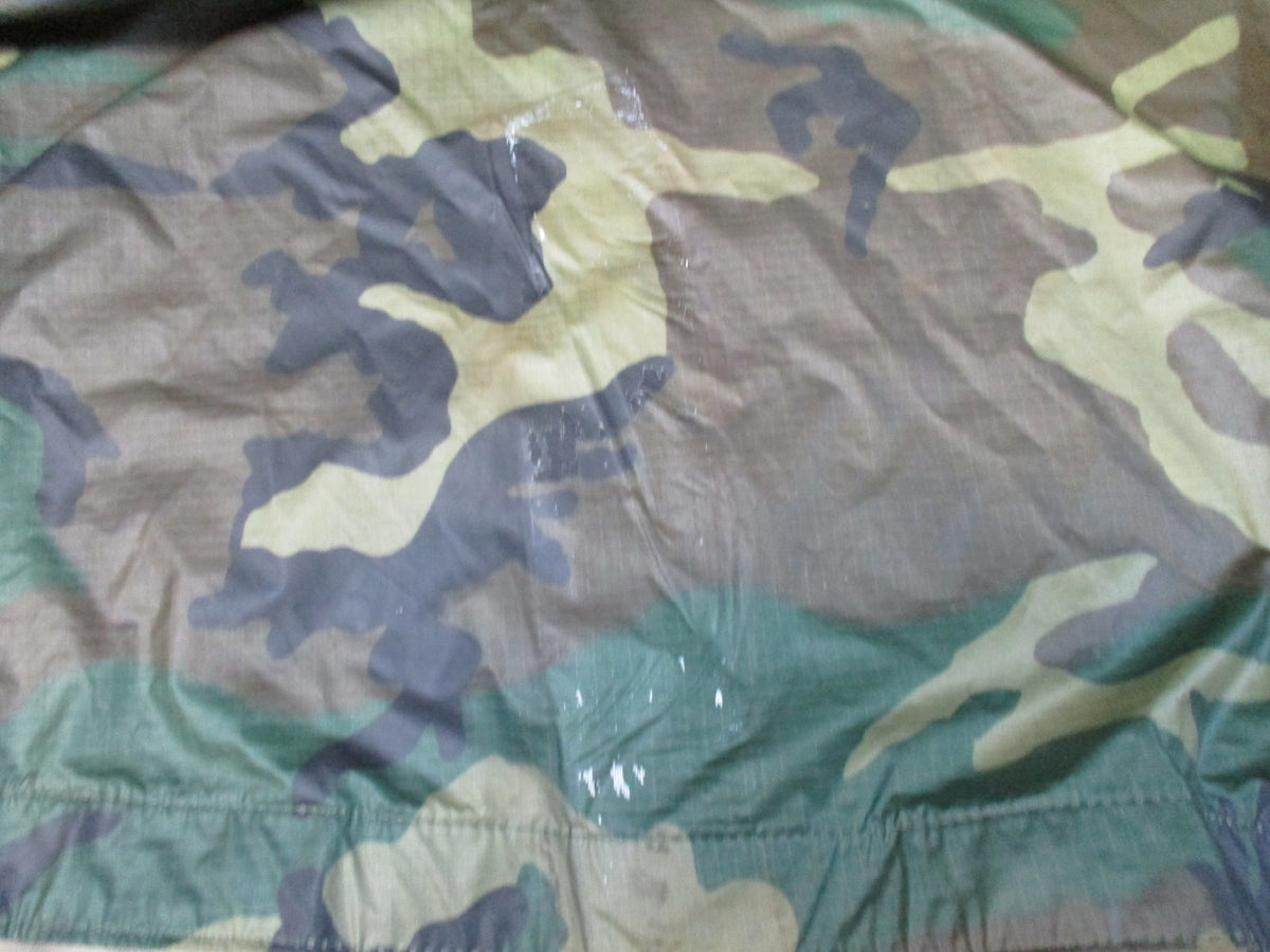 US Military Woodland Camo Wet Weather Poncho Rain Gear Ground Sheet USGI Surplus