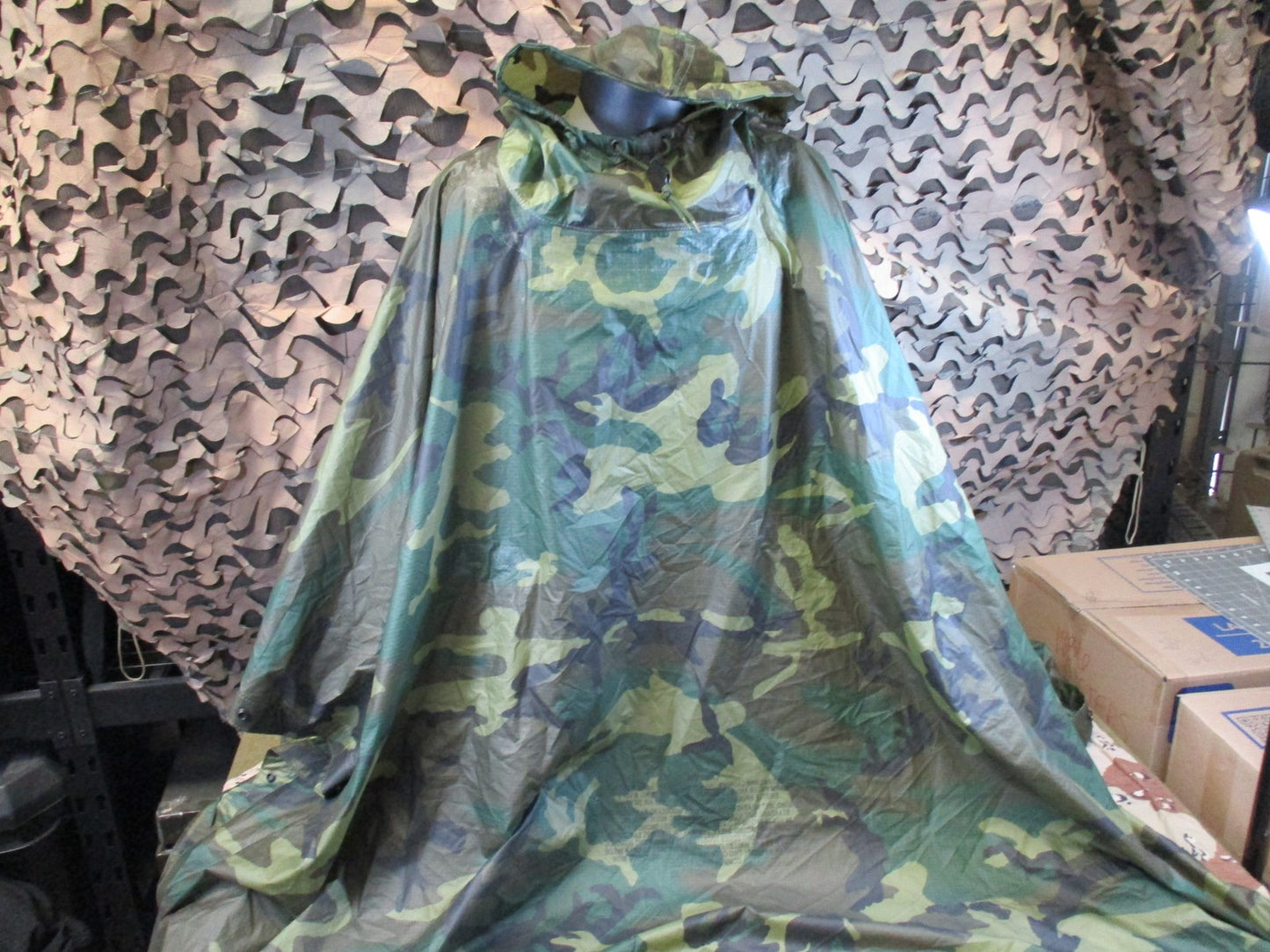 US Military Woodland Camouflage Wet Weather Poncho ORC Industries 0976