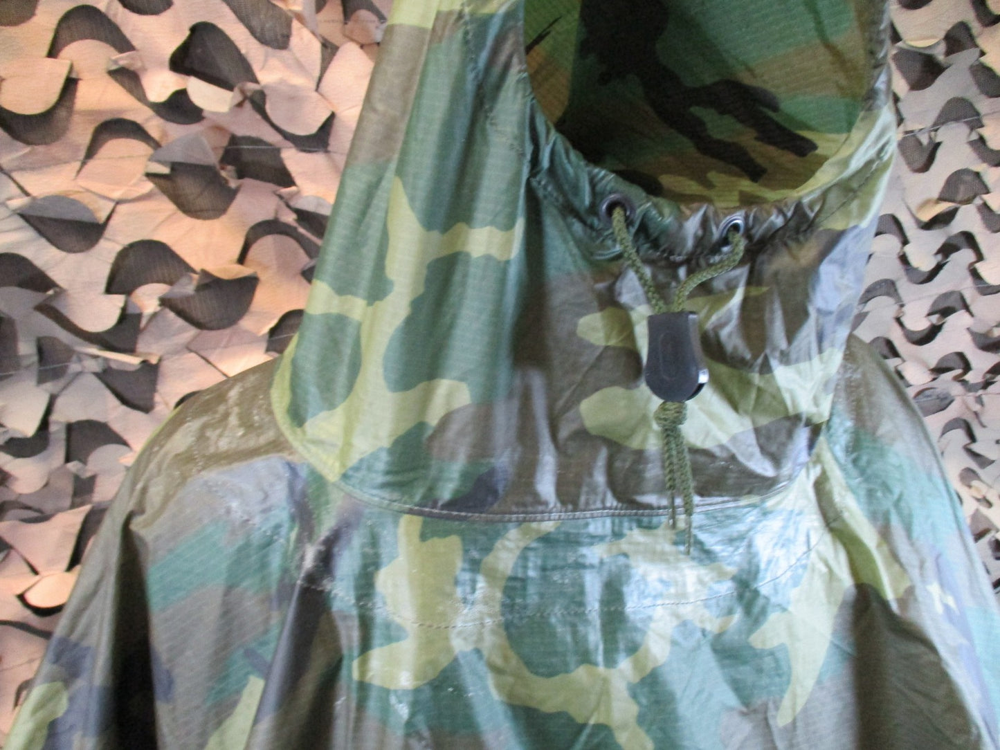 US Military Woodland Camouflage Wet Weather Poncho ORC Industries 0976
