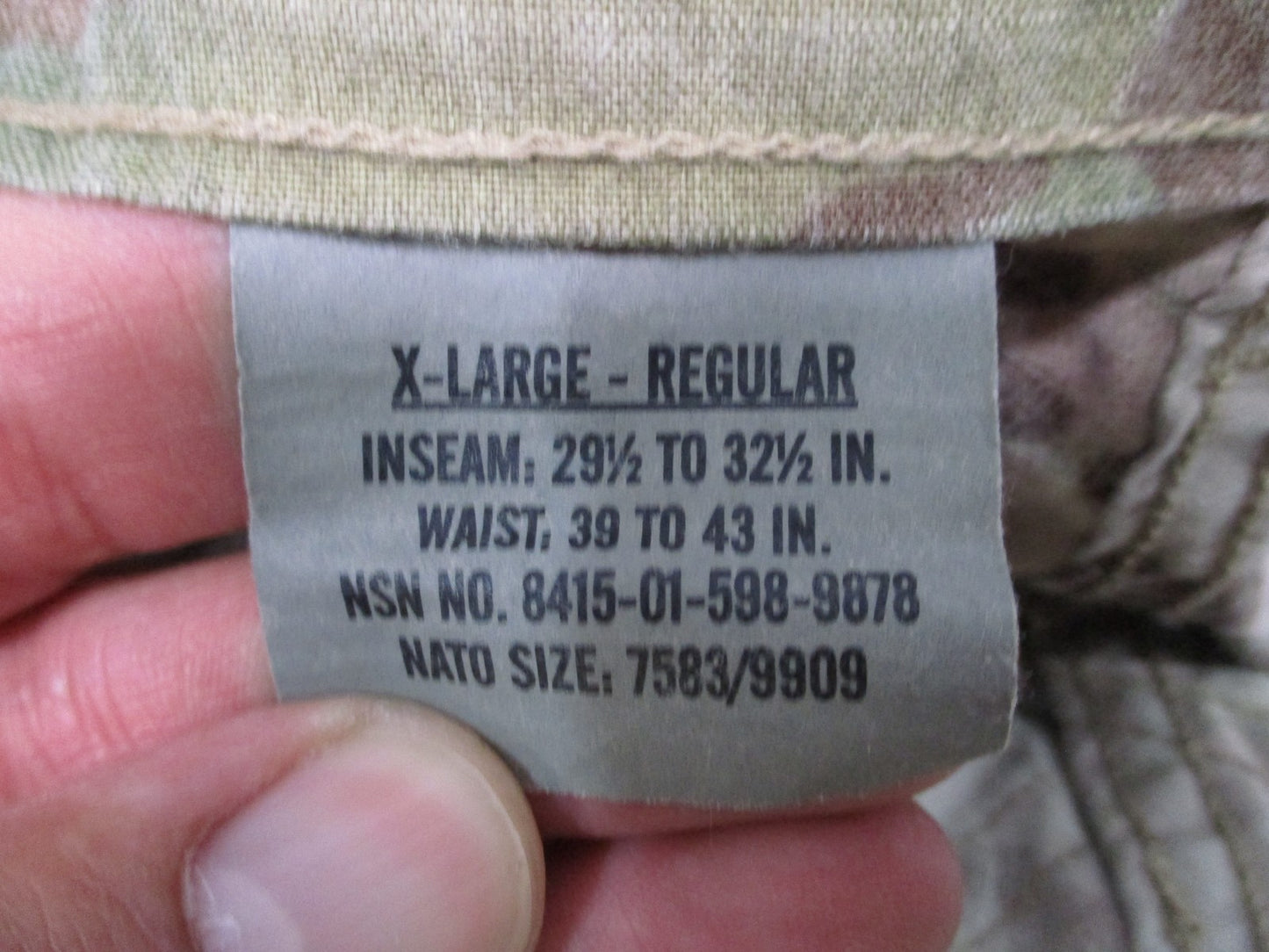 US Army OCP Multicam FRACU Trouser Bluewater Defense XL-R NSN 8415-01-588-9878