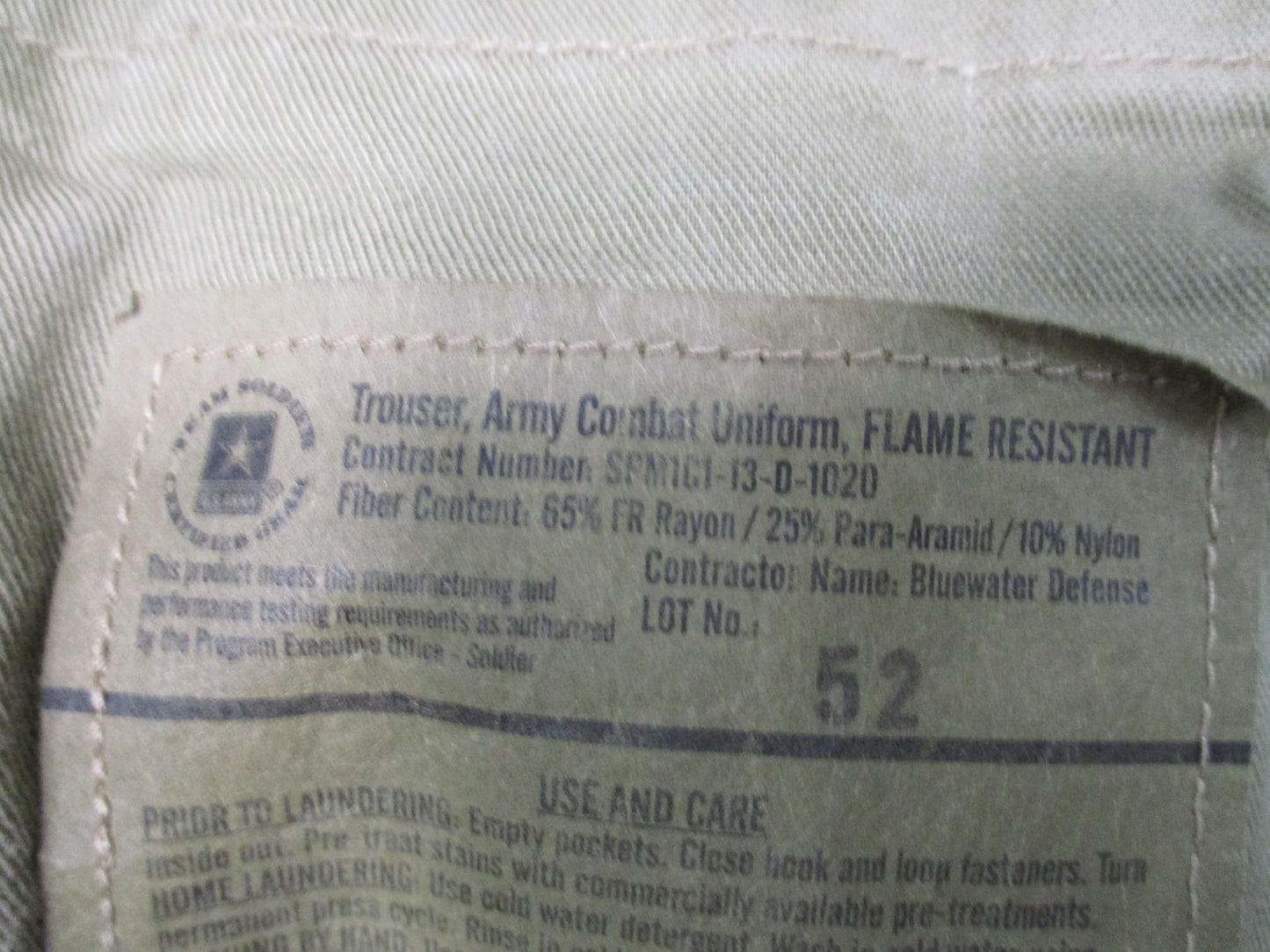 US Army OCP Multicam FRACU Trouser Bluewater Defense XL-R NSN 8415-01-588-9878