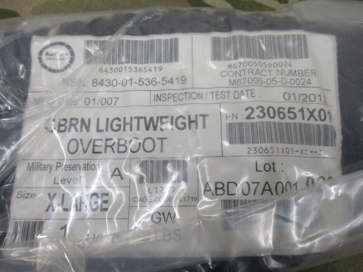 AIRBOSS DEFENSE LIGHTWEIGHT OVERBOOT CBRN MILITARY PRESERVATION LEVEL A X-LARGE
