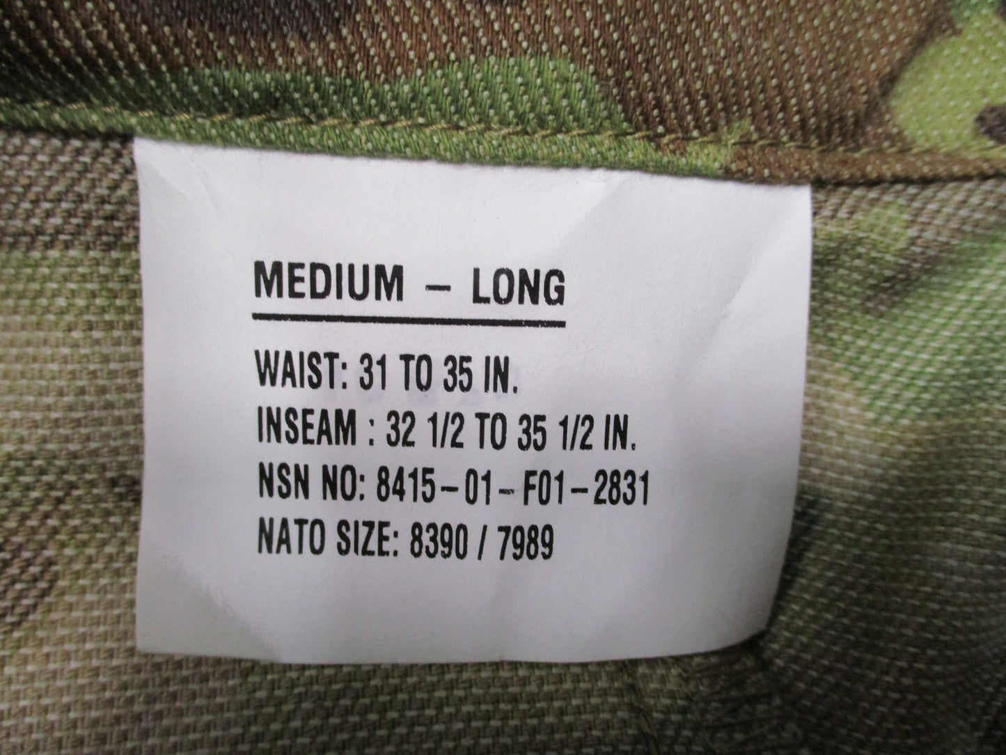 NEW ARMY ADVANCED COMBAT PANTS W/ CRYE KNEE PAD SLOTS MEDIUM/LONG MULTICAM OCP