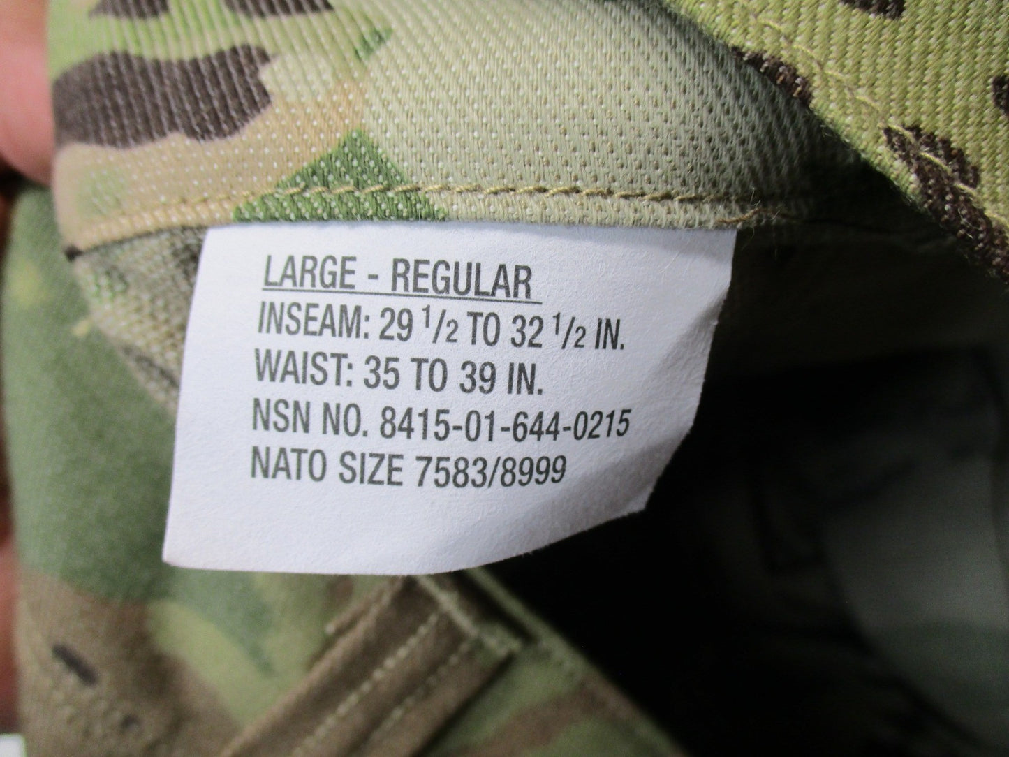 NEW ARMY ADVANCED COMBAT PANTS W/ CRYE KNEE PAD SLOTS LARGE/REGULAR SCORPION OCP