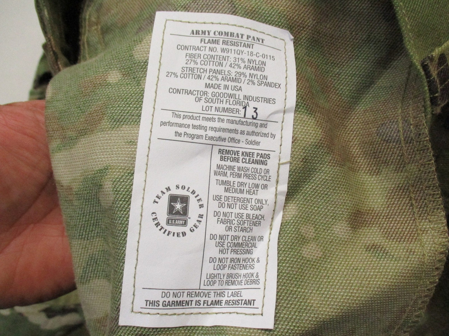 NEW ARMY ADVANCED COMBAT PANTS W/ CRYE KNEE PAD SLOTS LARGE/REGULAR SCORPION OCP