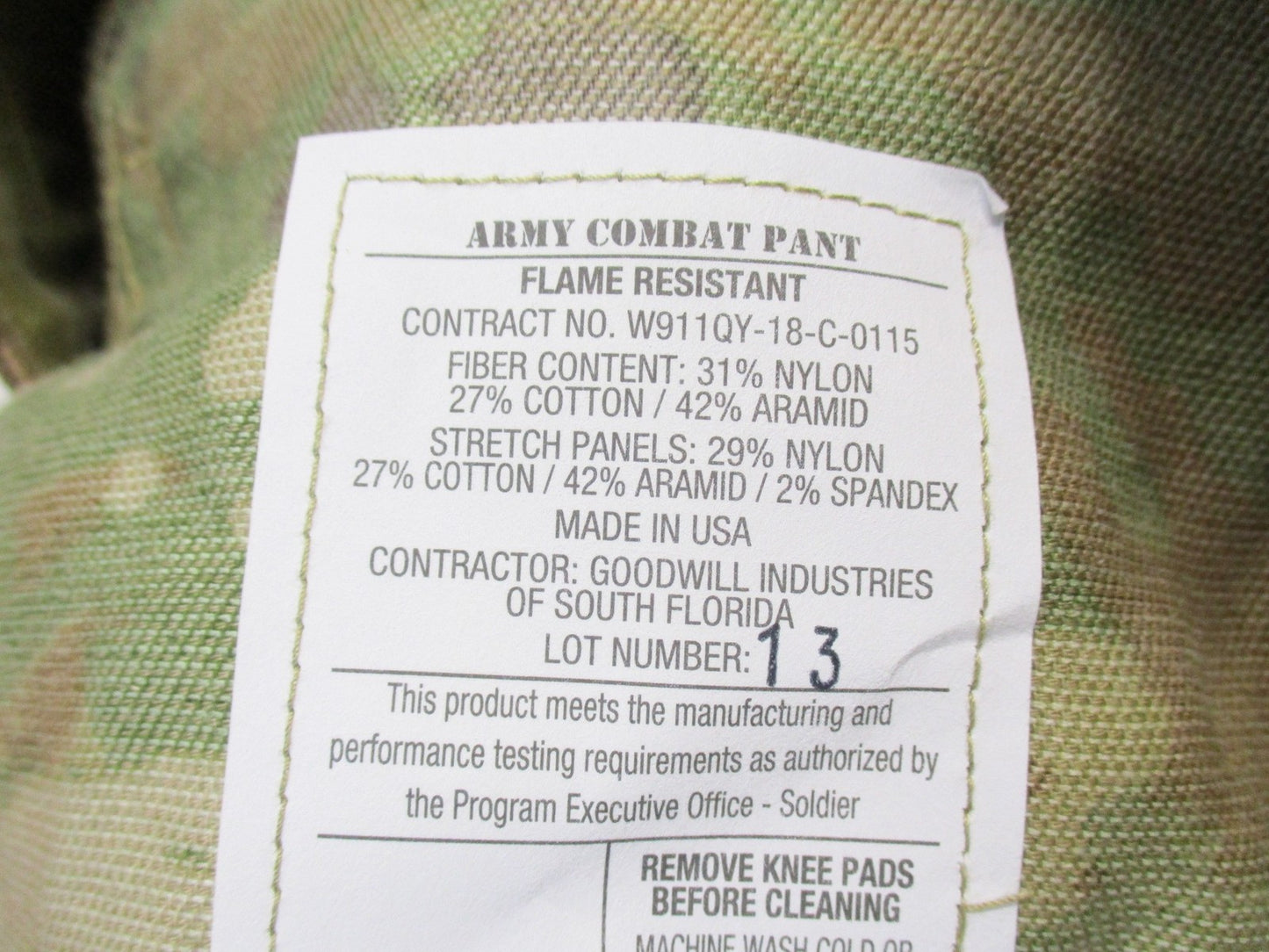 NEW ARMY ADVANCED COMBAT PANTS W/ CRYE KNEE PAD SLOTS LARGE/REGULAR SCORPION OCP