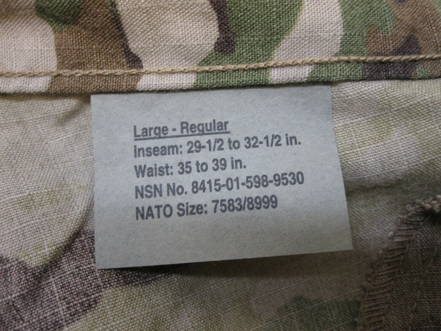 Scorpion W2 Large Regular Pants/Trousers Flame Resistant OCP FRACU Army Multicam