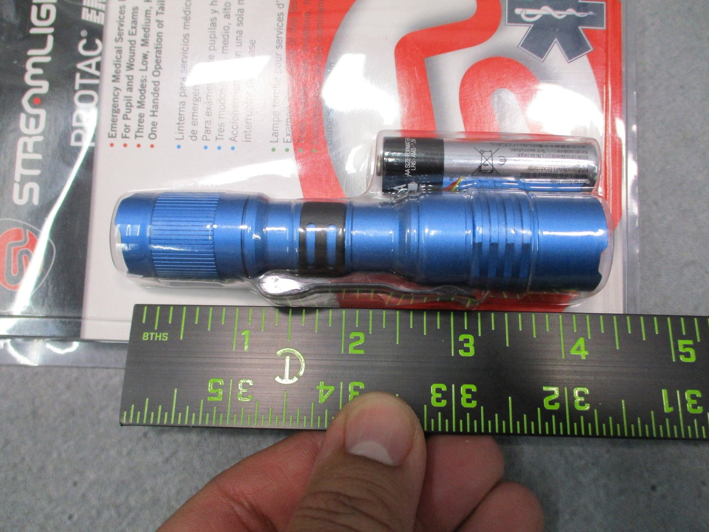 Streamlight Protac EMS Blue LED Flashlight w/ AA Battery - New