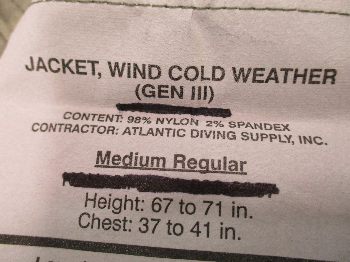 New US Army Issue GEN III ECWCS Wind Cold Weather Jacket Digital Camo Medium Reg