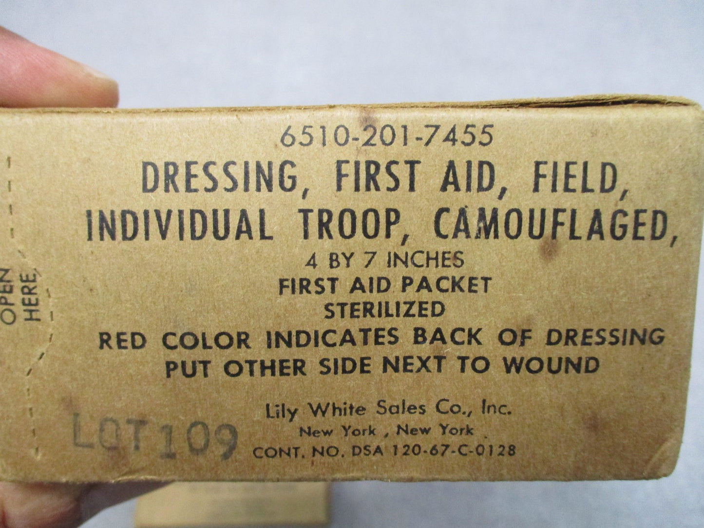 Lot of 10 Vietnam War USGI Field First Aid Dressings 4x7 NOS 1967 Sealed