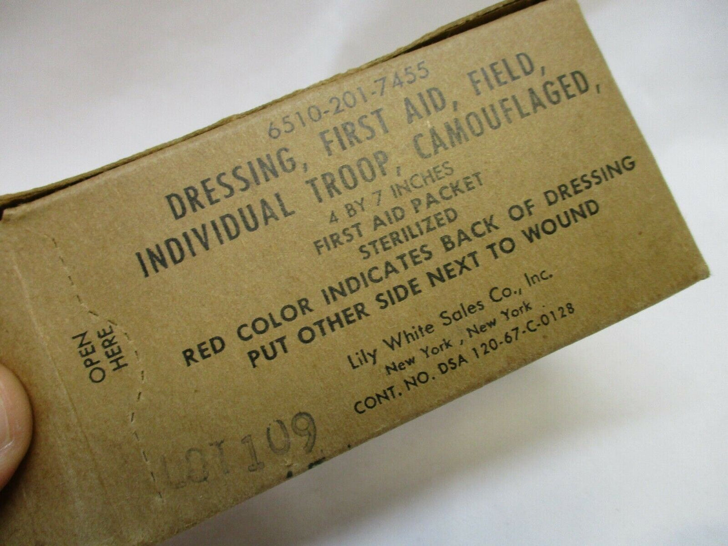 Lot of 10 Vietnam War USGI Field First Aid Dressings 4x7 NOS 1967 Sealed