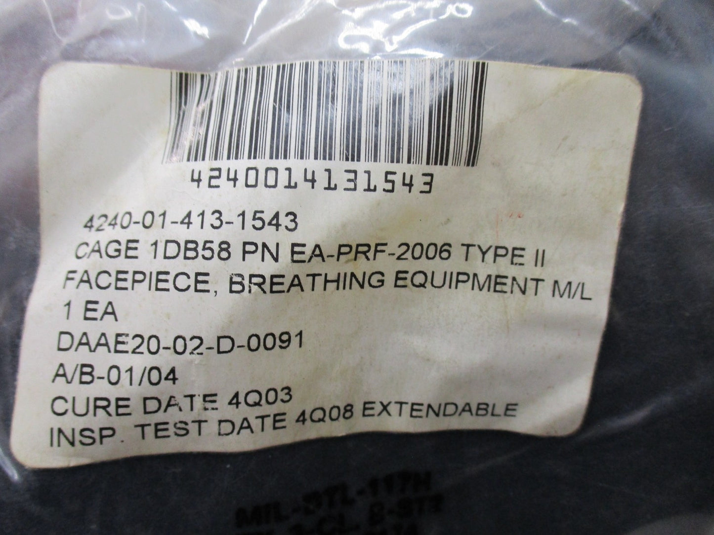 M40 GAS MASK SECOND SKIN REPLACEMENT PARTS BLACK OUTER LAYER FULL FACE MED-LARGE