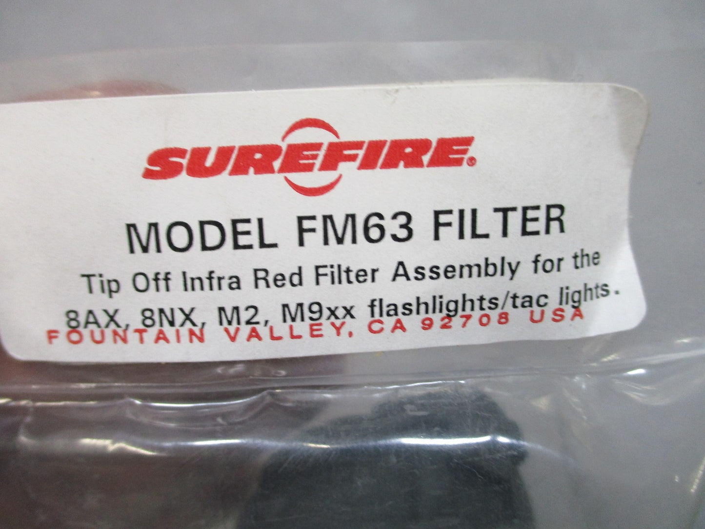 SUREFIRE FM63 INFRARED FILTER FOR 1.47″ DIAMETER BEZELS IR CAP REMOVABLE