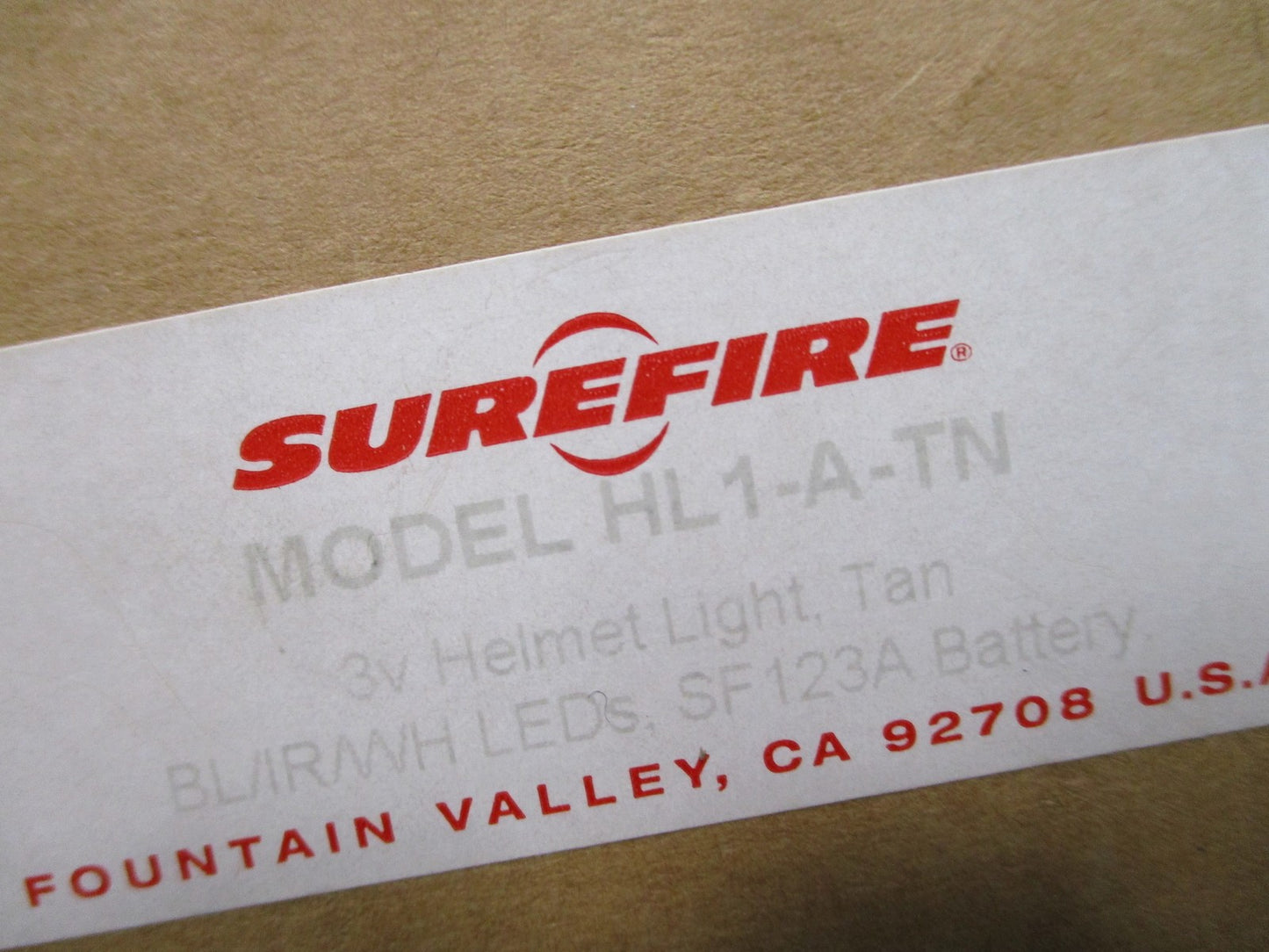 SureFire HL1-A-TN Helmet Light Tan White/IR LED Hands-Free Tactical Light
