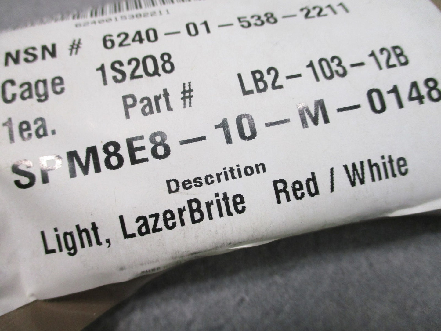 LazerBrite Tactical Light Red/White NSN 6240-01-538-2211 Military Surplus New
