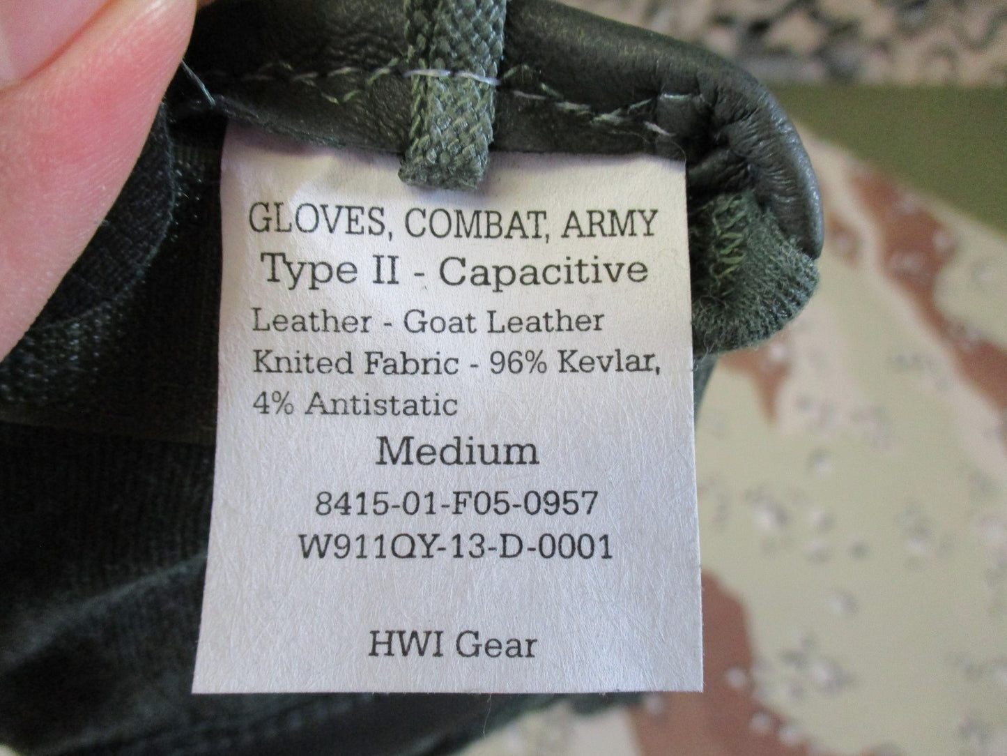 New HWI Gear Combat Gloves Type II Capacitive USGI Military Issue Size Medium