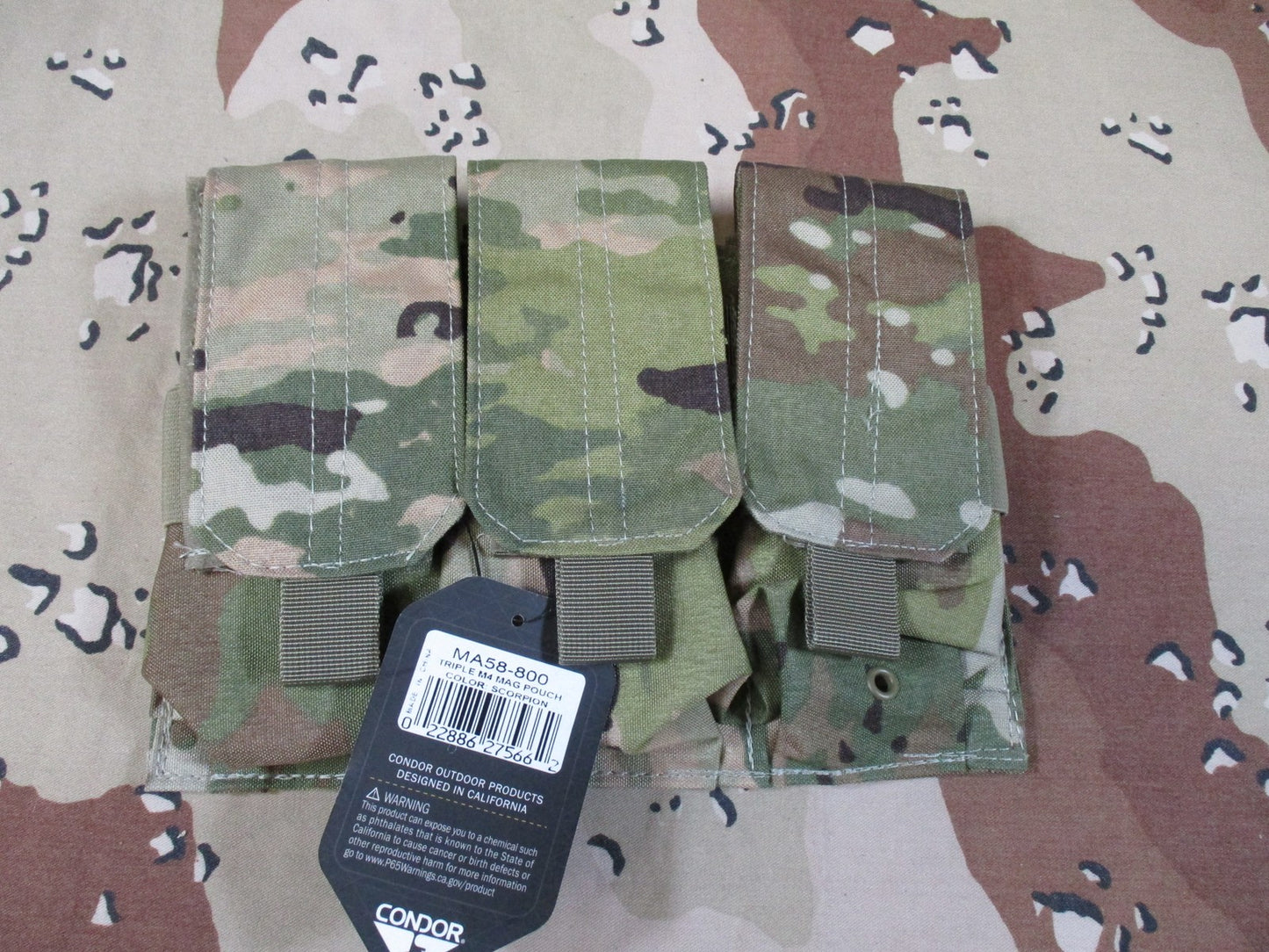 Condor Triple Mag Pouch Scorpion Camo MOLLE Compatible Tactical Gear New