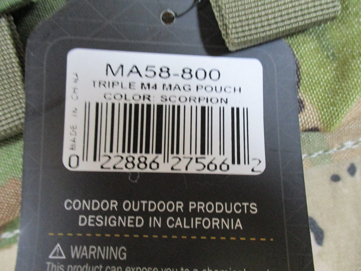 Condor Triple Mag Pouch Scorpion Camo MOLLE Compatible Tactical Gear New
