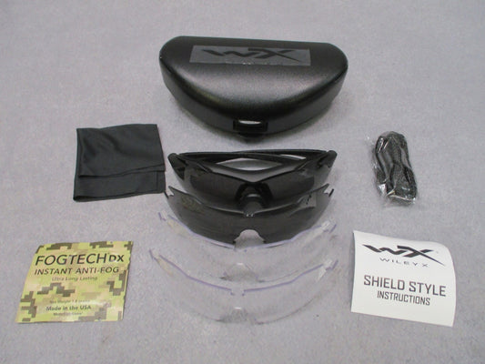 Wiley X Vapor Safety Sunglasses APEL Approved Matte Black Frame w/ Case & Lenses