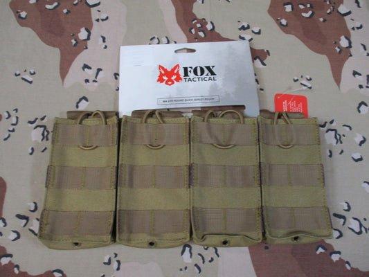 Fox Tactical 120-Round Quick Deploy Pouch Coyote MOLLE Magazine Carrier New