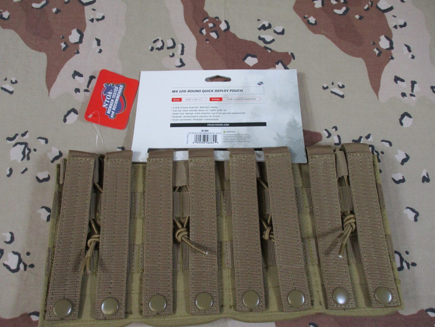Fox Tactical 120-Round Quick Deploy Pouch Coyote MOLLE Magazine Carrier New