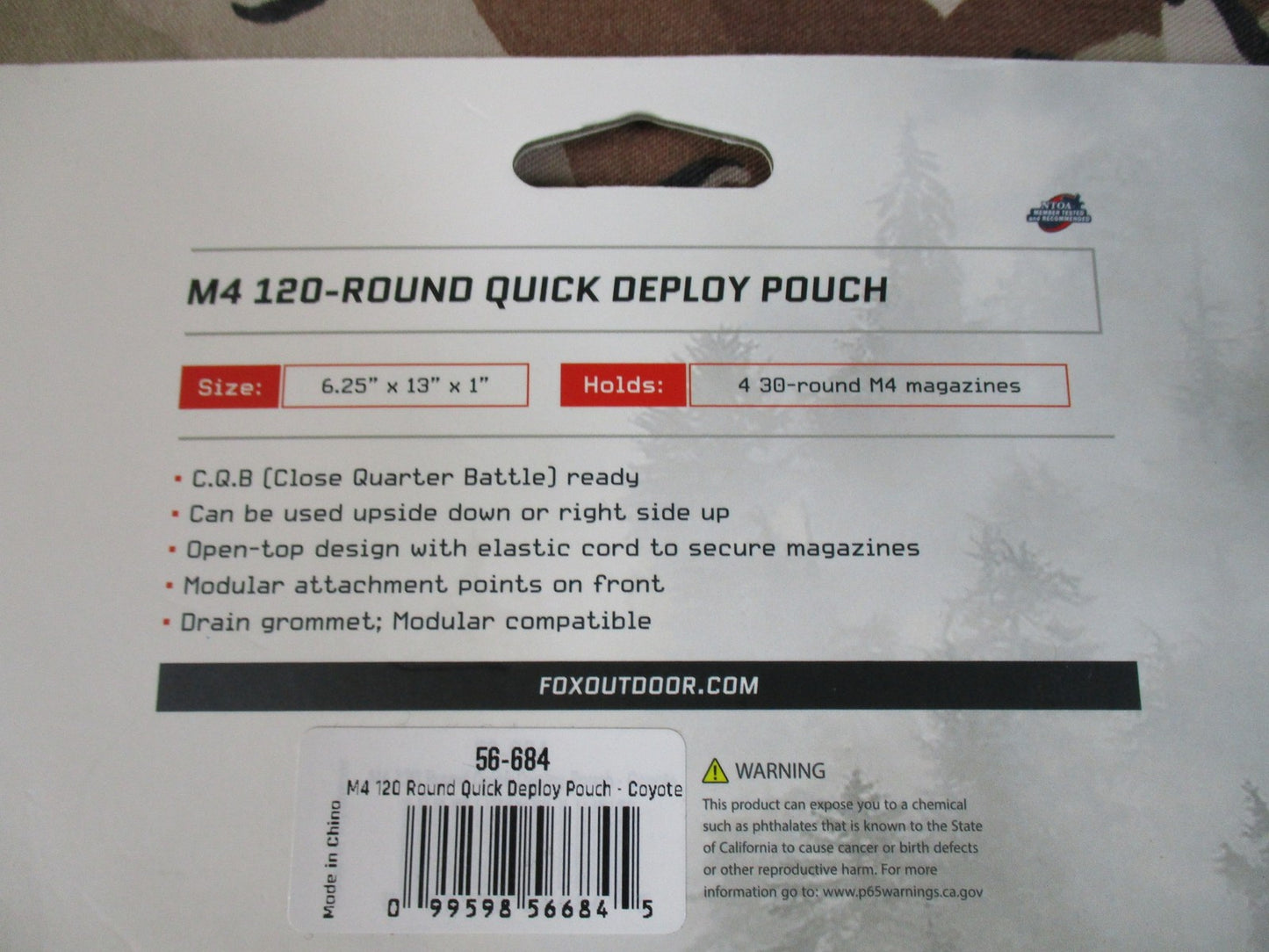 Fox Tactical 120-Round Quick Deploy Pouch Coyote MOLLE Magazine Carrier New