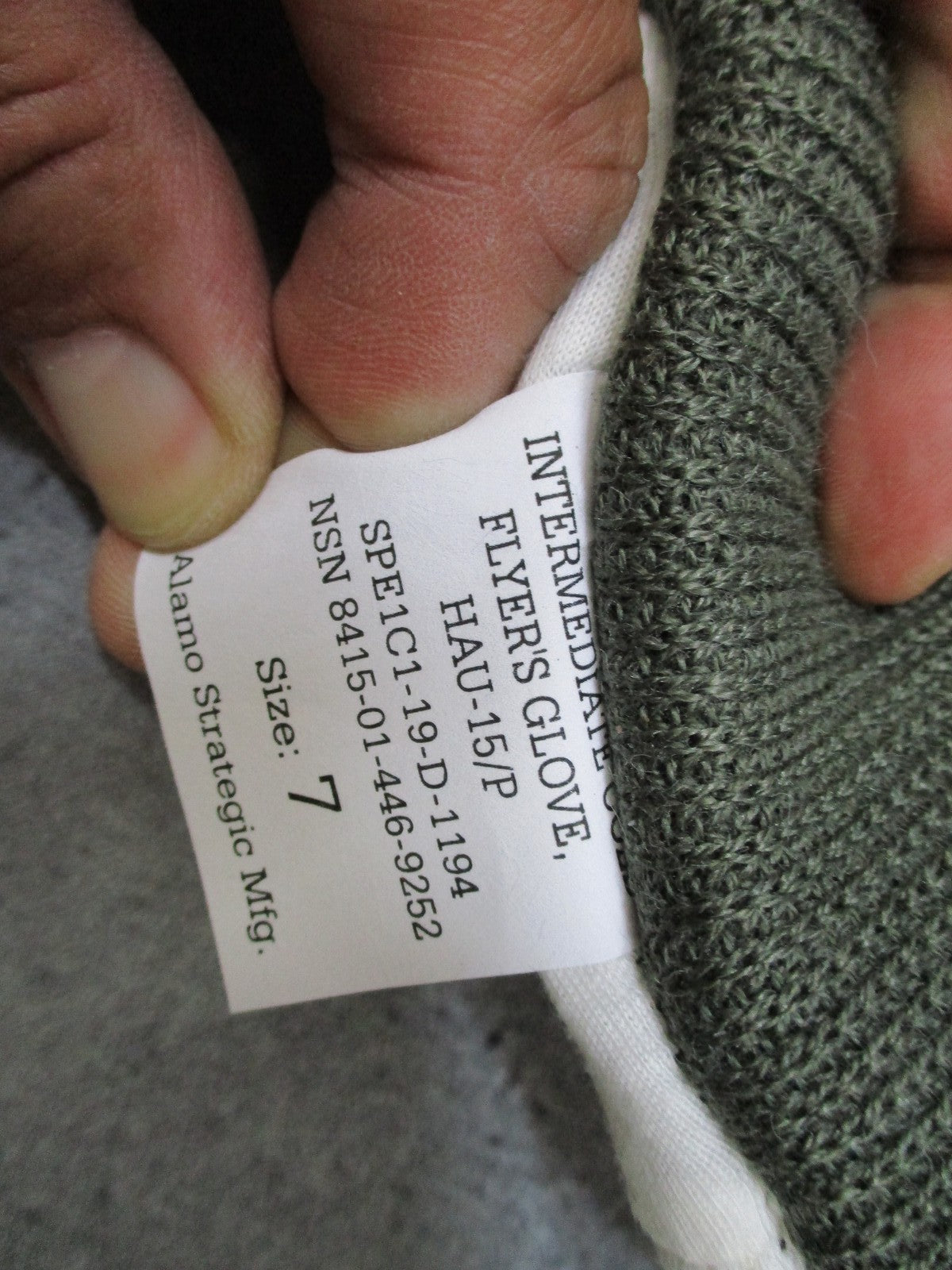 USGI Army Issue Cold Intermediate Flyer's Gloves Size 7 Leather Knit Military