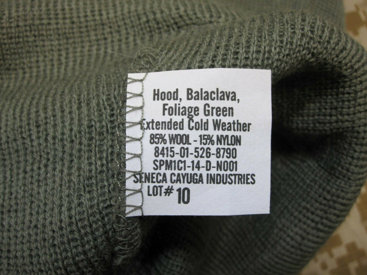 NEW MILITARY SKI MASK BALACLAVA HOOD FOLIAGE GREEN COLD WEATHER WOOL FACE COVER