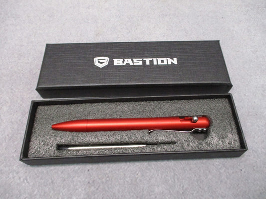 Bastion Bolt Action Pen Aluminum Red New w/ Refill