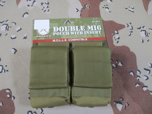 Rothco Double Magazine Pouch Coyote M.O.L.L.E. Tactical speed reload mag pouch