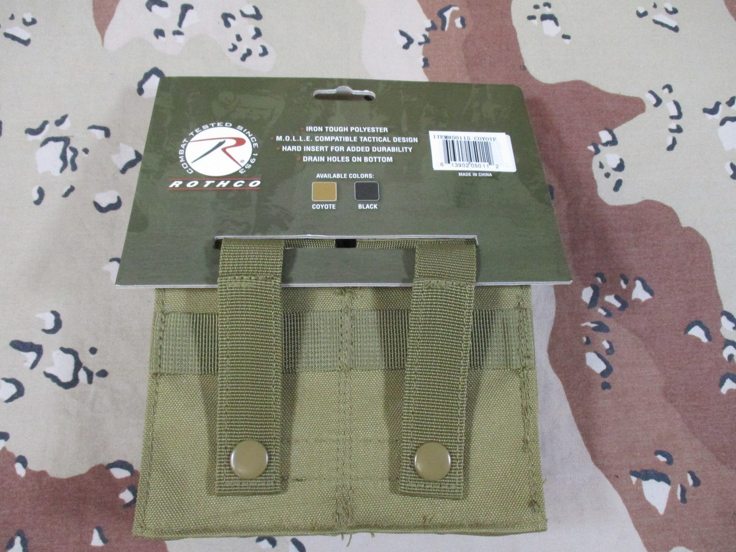 Rothco Double Magazine Pouch Coyote M.O.L.L.E. Tactical speed reload mag pouch