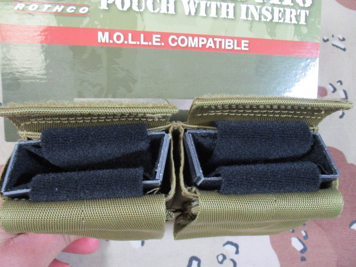 Rothco Double Magazine Pouch Coyote M.O.L.L.E. Tactical speed reload mag pouch