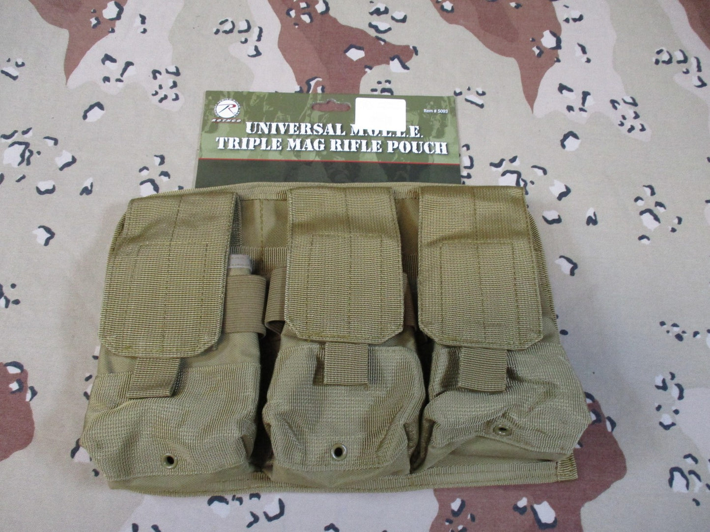 Rothco Universal MOLLE Triple Mag Rifle Pouch Coyote Tan Tactical Gear New